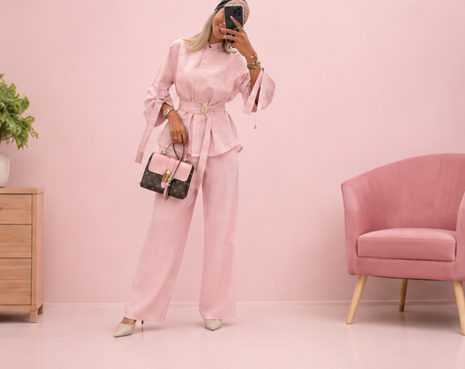 Pink formal set image 1