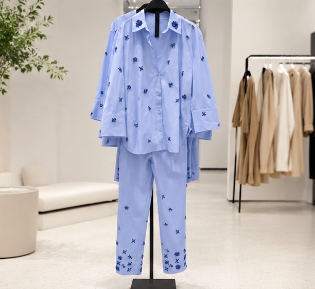 blue embroidery set